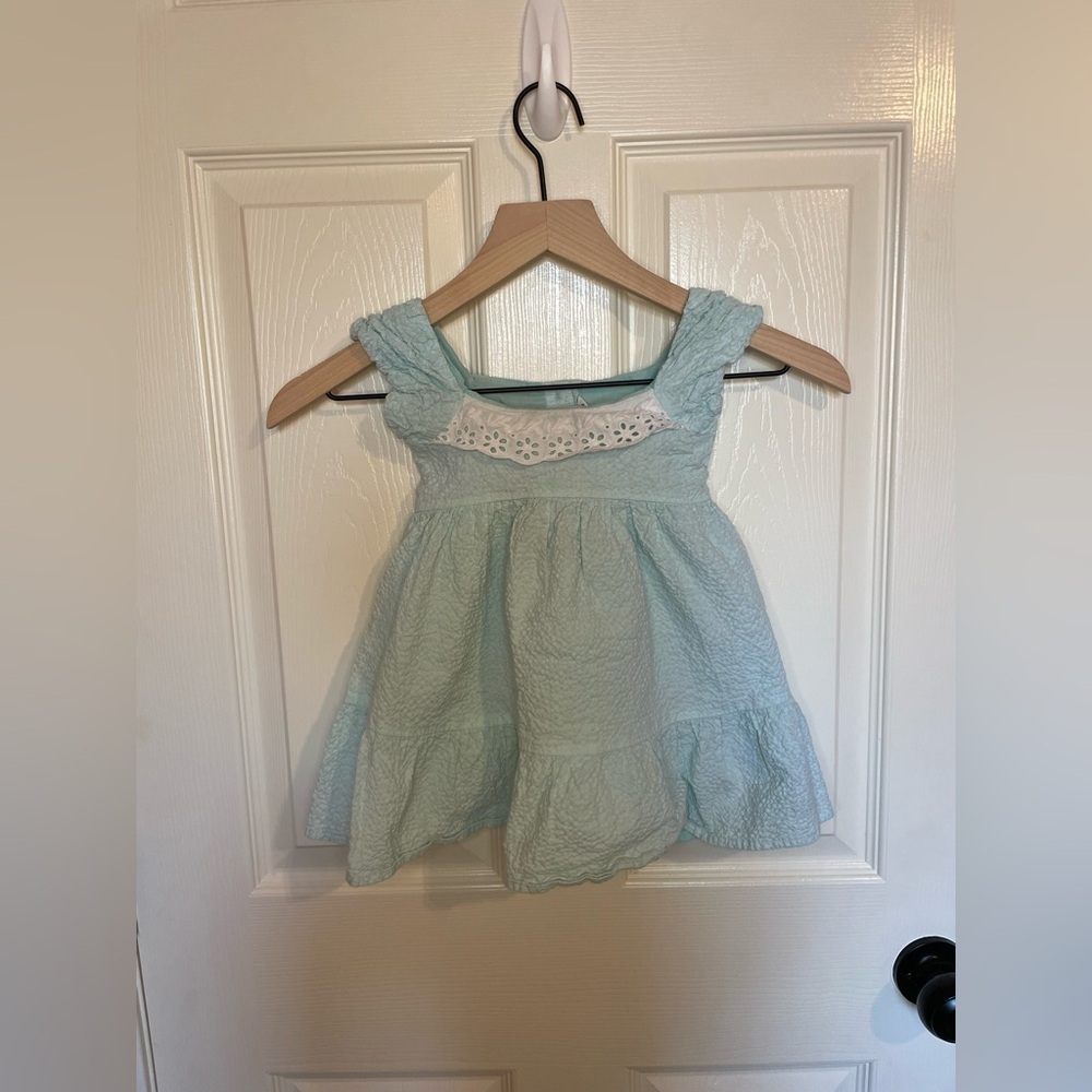 Janie & Jack Tiered Pastel Blue Dress Girls Size 18 to 24 Months